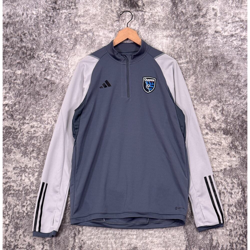 Adidas 1/4 Zip Top Large Mens San Jose Quakes On Field Offical Warmup